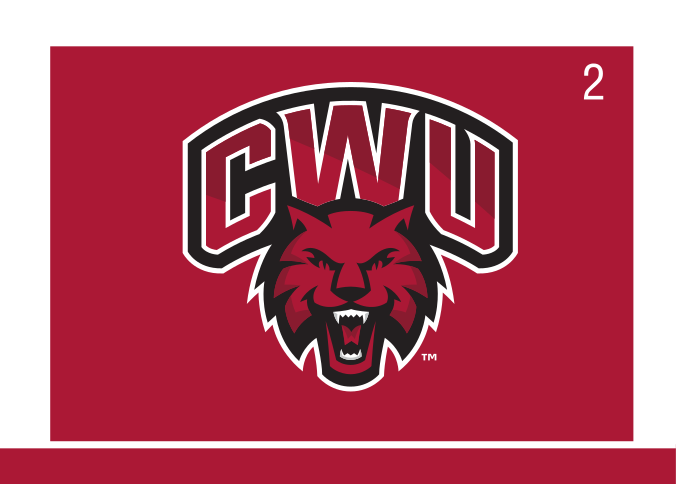 CWU Wildcat head logo, athletics primary, color on crimson variant, cell 2