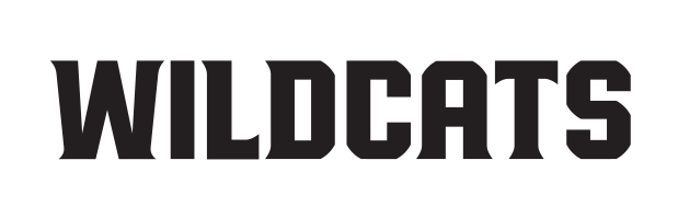 WILDCATS wordmark, black/white variant, cell 55