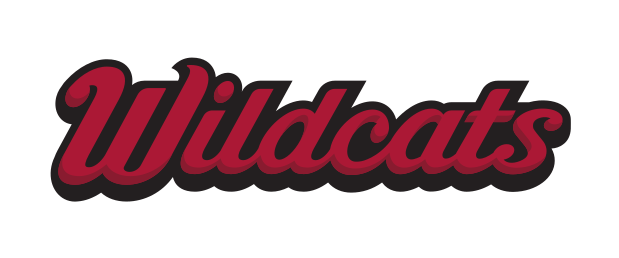 Wildcats script wordmark, maroon/black variant, cell 58