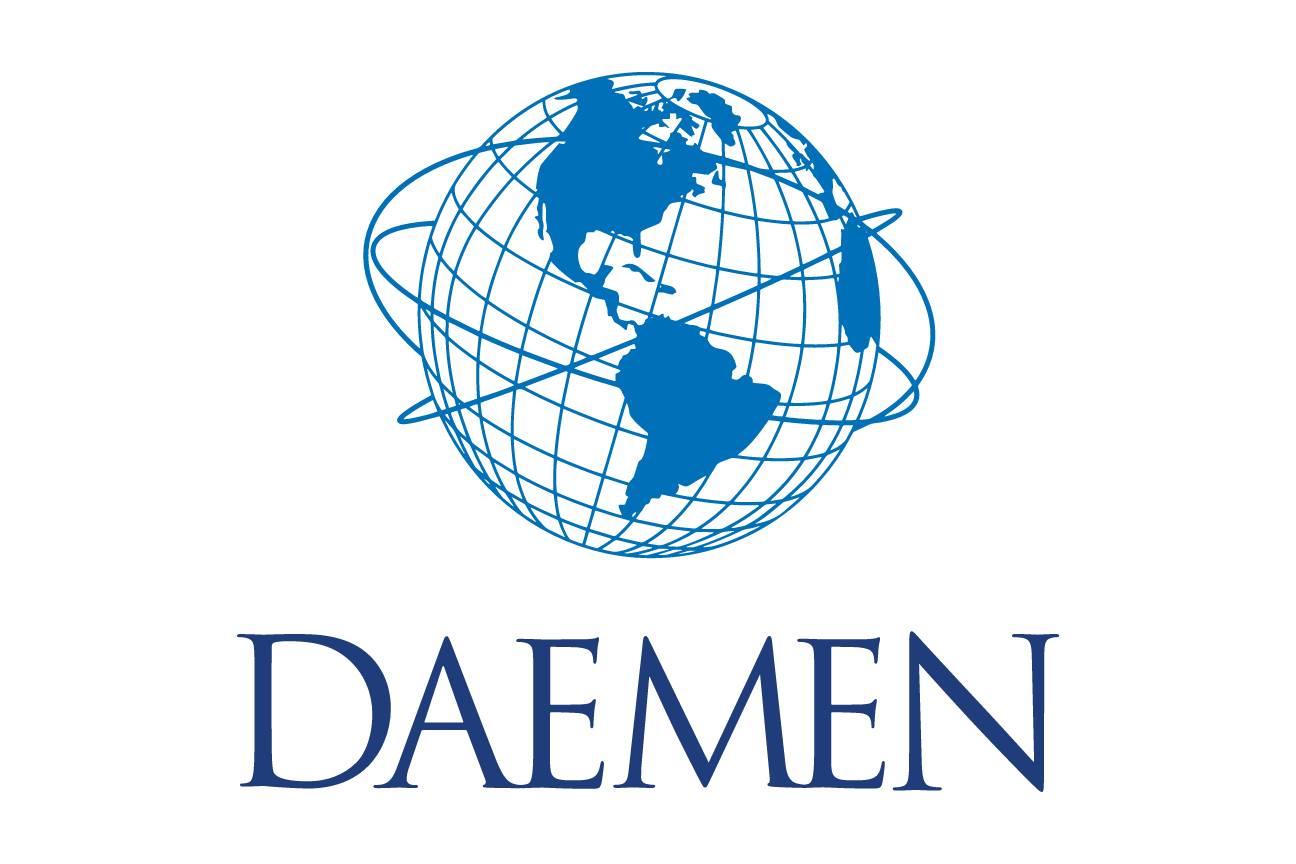 Daemen wordmark, blue variant, cell 7