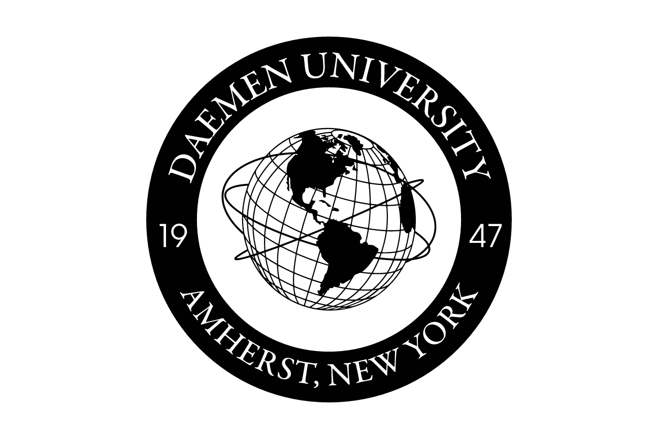Daemen University seal, black variant, cell 15