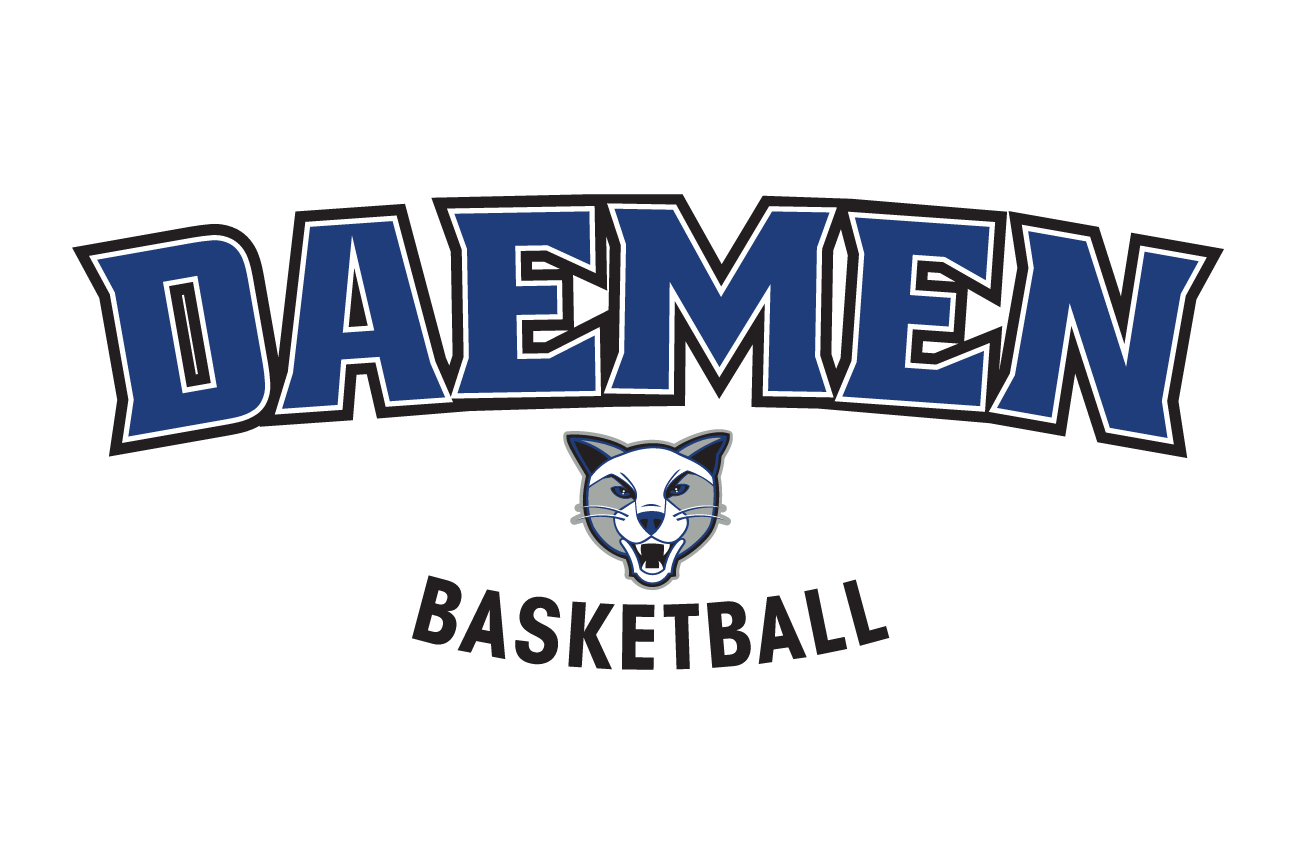 Daemen Basketball wordmark with small mascot head below, standard variant, cell 62