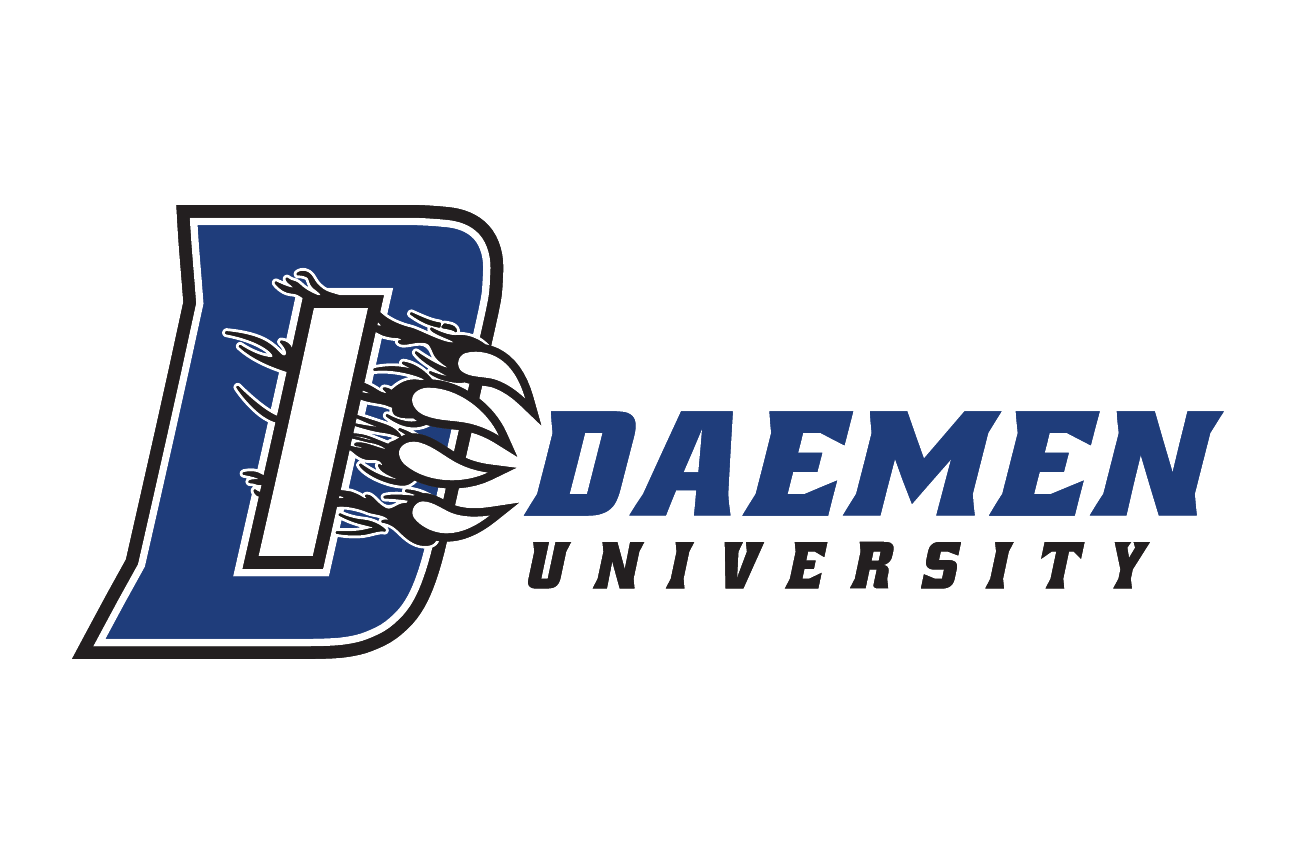 lettermark D with claw and Daemen Basketball wordmark, standard variant, cell 64
