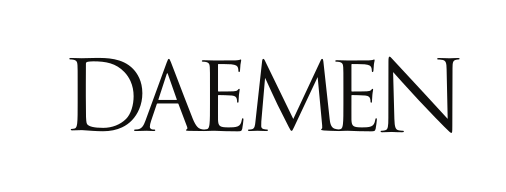 Daemen wordmark, black variant, cell 39