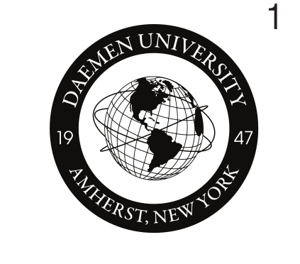 Daemen University seal, black variant, cell 15