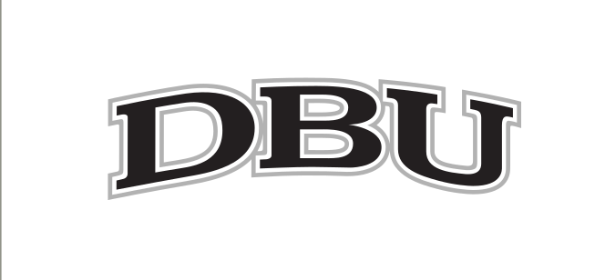 DBU lettermark, gray/black outline on white variant, cell 5