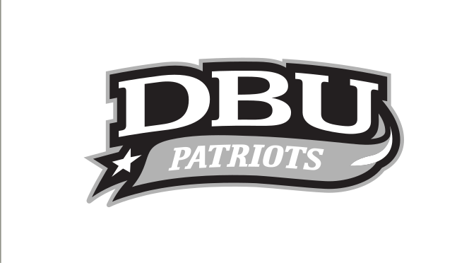 DBU PATRIOTS with star swoosh, gray/black on white variant, cell 33