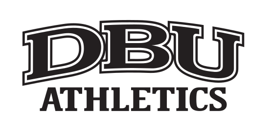 DBU Athletics wordmark, solid black/white on white variant, cell 41