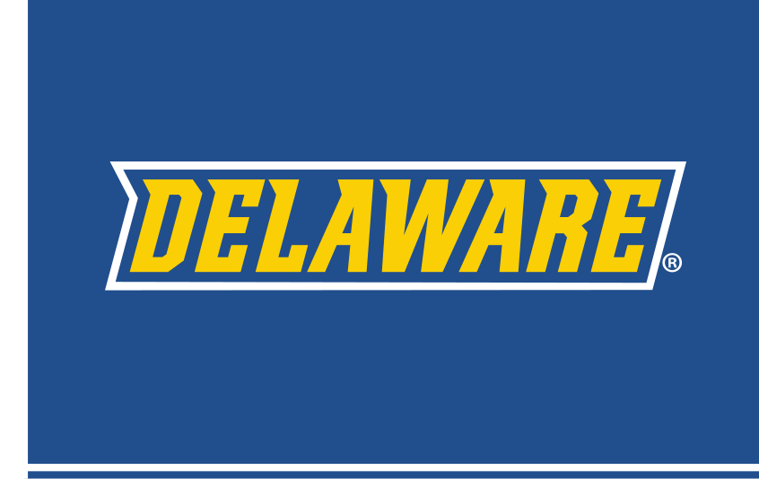 Delaware wordmark, full color on navy variant, cell 33