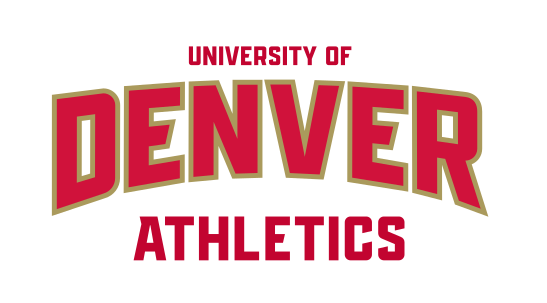 University of Denver Athletics wordmark, 2-color light background variant, cell 8