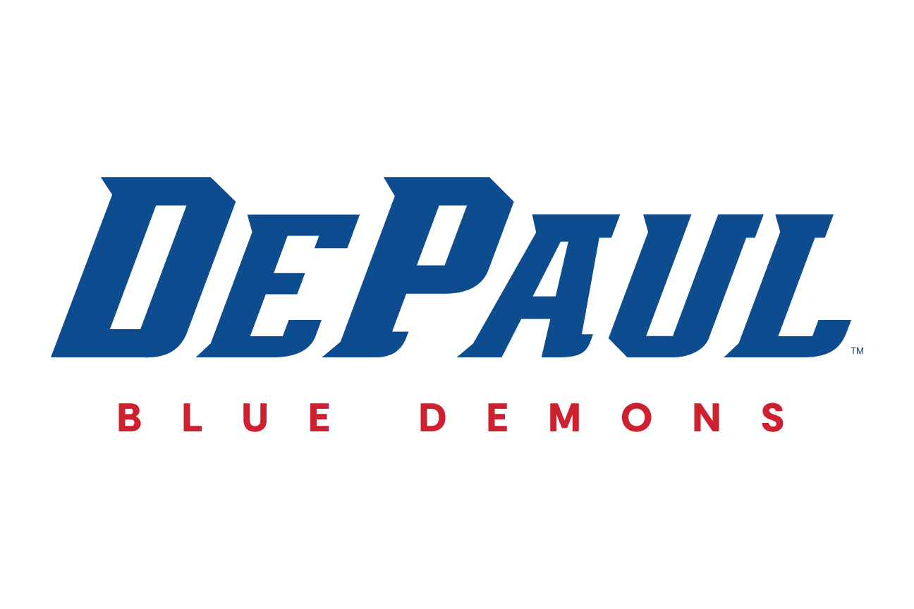 DePaul Blue Demons lockup, color variant, cell 10