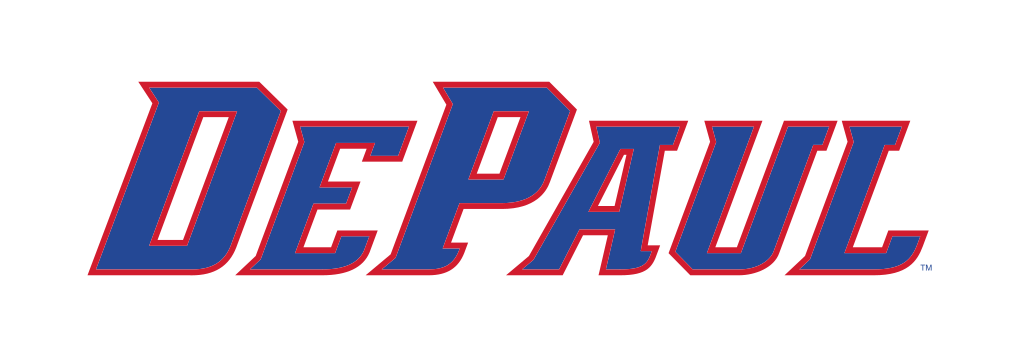 DePaul wordmark, color variant, cell 7