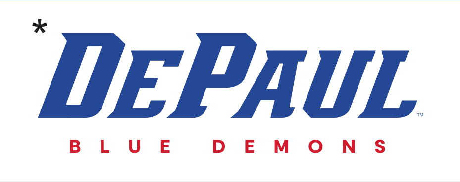 DePaul Blue Demons lockup, color variant, cell 10