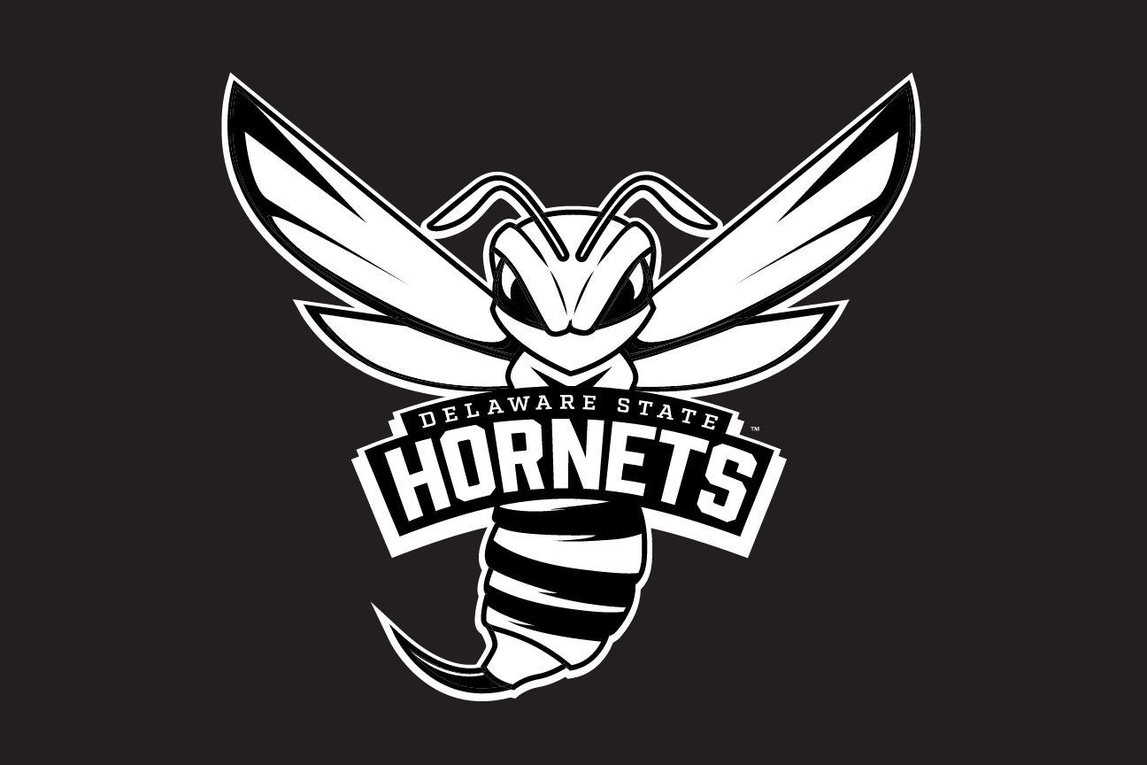 Hornets mascot logo, white on dark variant, cell 3