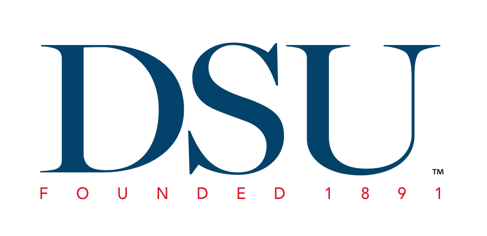 DSU Founded 1891 wordmark, color variant, cell 11