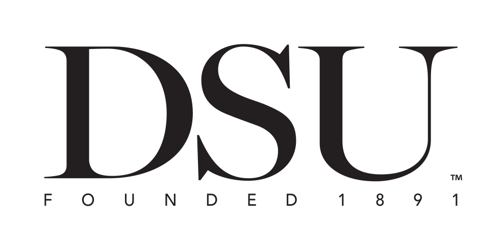 DSU Founded 1891 wordmark, black variant, cell 12
