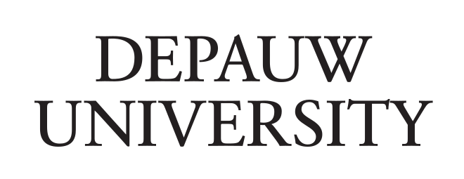 DePauw University logo, black variant, cell 3