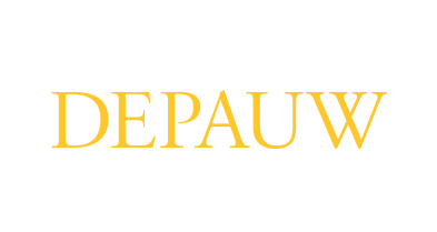 DePauw wordmark, gold variant, cell 4