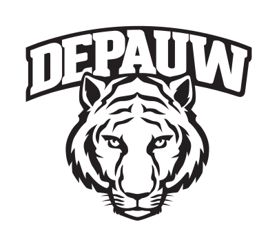 DePauw Tigers logo, black and white variant, cell 13