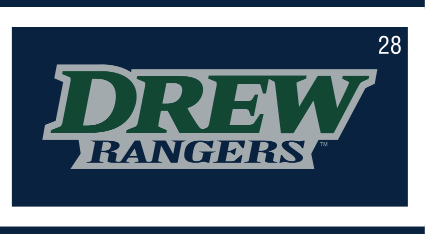 Drew Rangers wordmark, reverse alternate color variant, cell 28