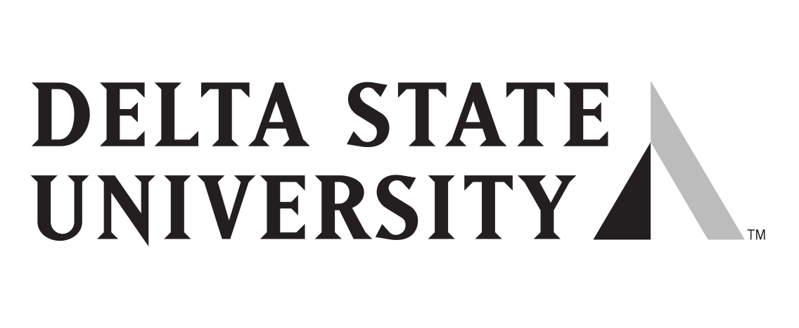 Delta State University institutional mark, black/gray on white variant, cell 11