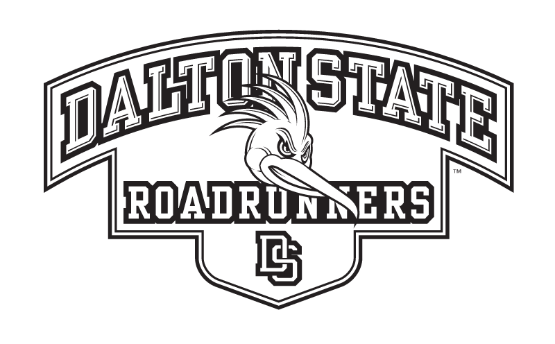 Dalton State Roadrunners logo, black and white variant, cell 5