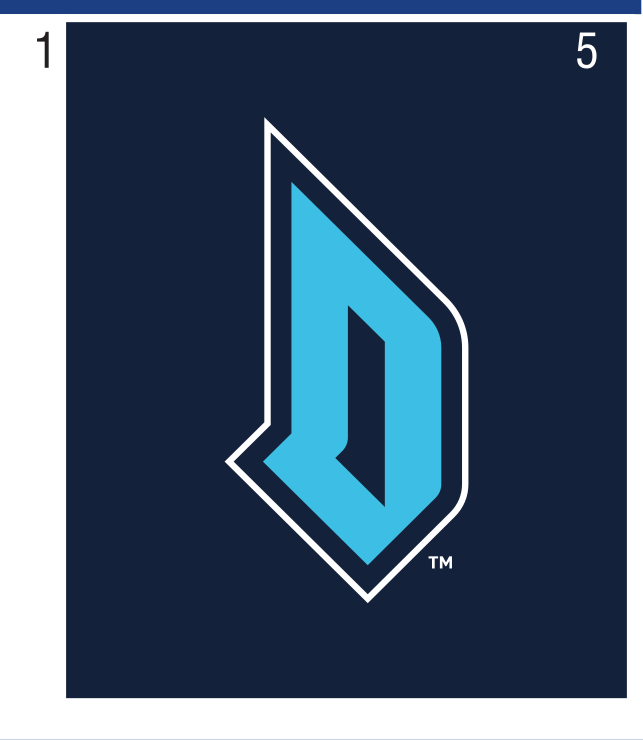 Primary Athletic Monogram, electric blue on navy variant, cell 52