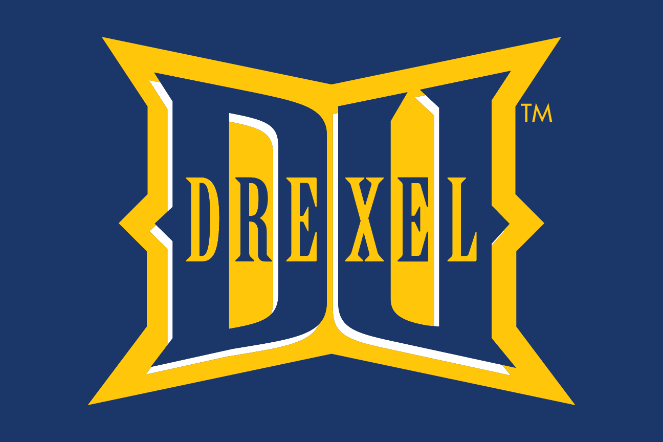 DU Drexel lockup, full color on navy variant, cell 8
