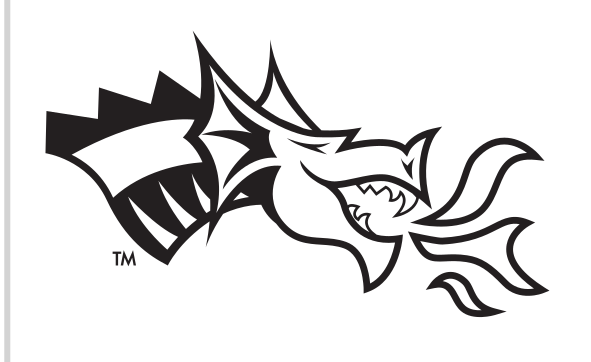 Drexel Dragons head logo, black and white variant, cell 4