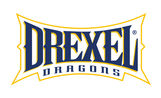 Drexel Dragons wordmark, full color on white variant, cell 13