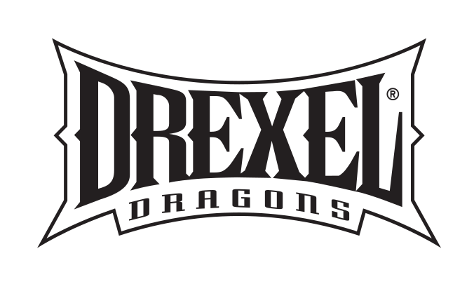 Drexel Dragons wordmark, black and white variant, cell 15
