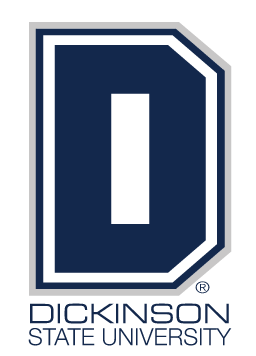 D logo with Dickinson State University text, primary color variant, cell 8