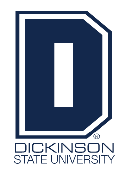 D logo with Dickinson State University text, primary color variant, cell 10