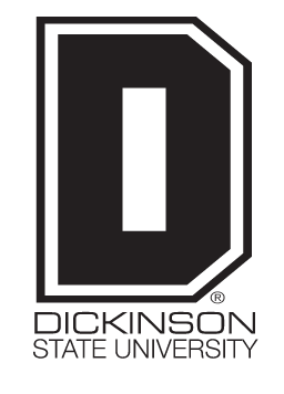 D logo with Dickinson State University text, black variant, cell 13