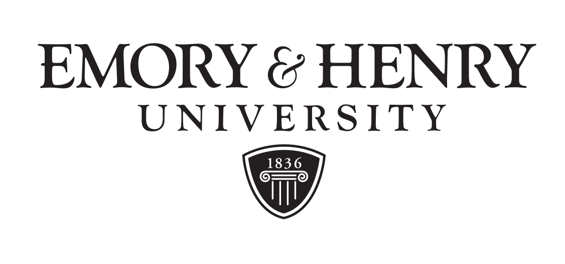 Emory & Henry University wordmark with seal, black and white variant, cell 31