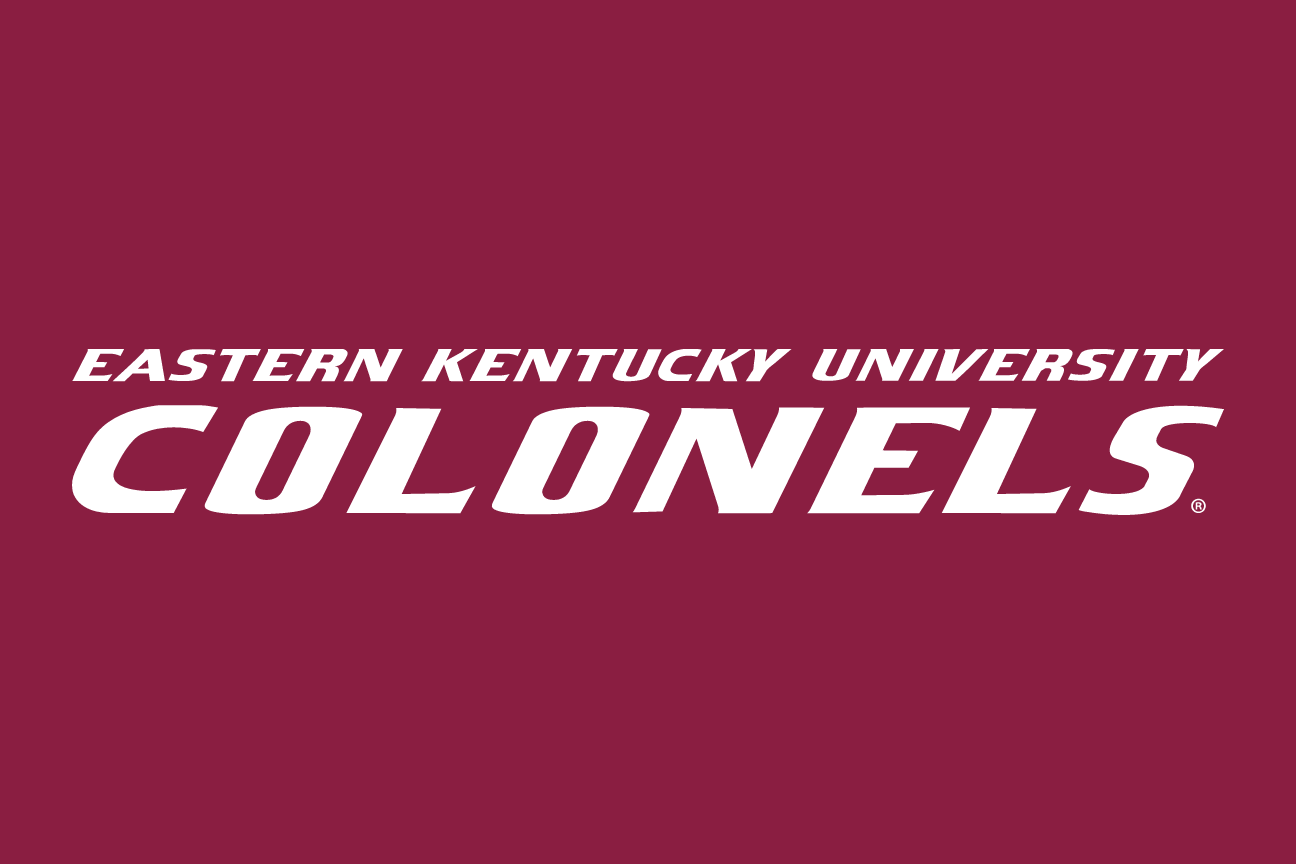 Eastern Kentucky University Colonels wordmark, white reverse variant, cell 11