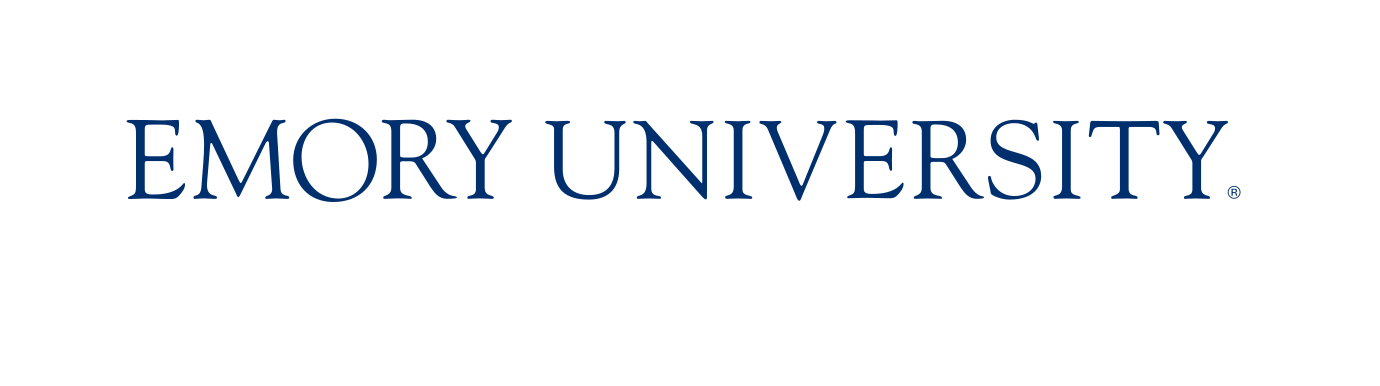 Emory University wordmark, horizontal, blue variant, cell 19