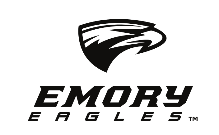 Emory Eagles stacked logo, black variant, cell 44