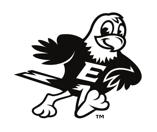 Swoop mascot, black, facing left variant, cell 75