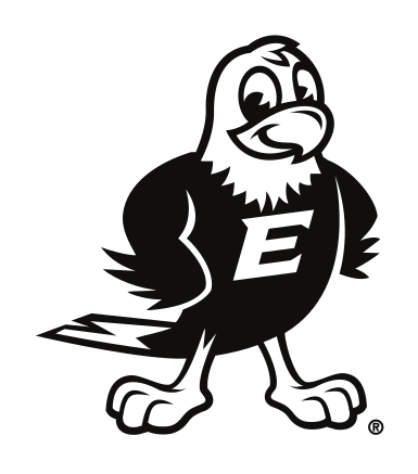 Swoop mascot, black, facing forward variant, cell 80
