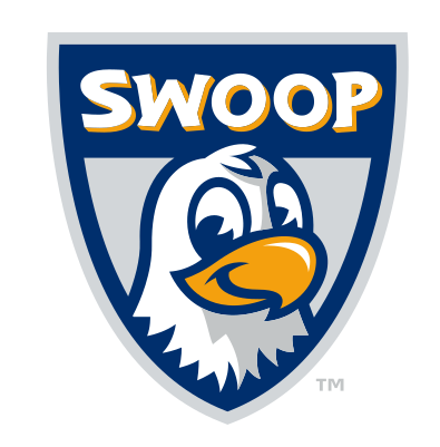Swoop shield logo, color variant, cell 91