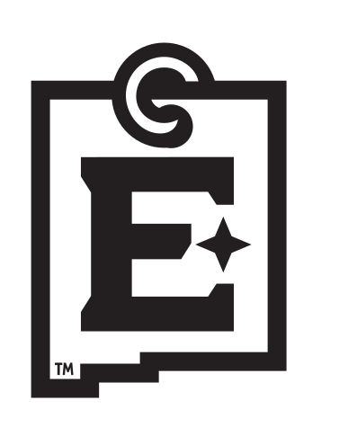 lettermark E with greyhound, black on white variant, cell 60