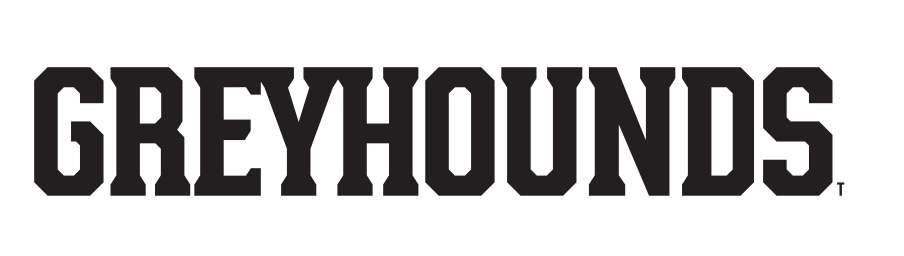 wordmark GREYHOUNDS, black on white variant, cell 80