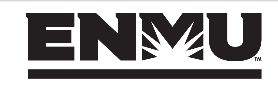 ENMU wordmark, horizontal, black variant, cell 111