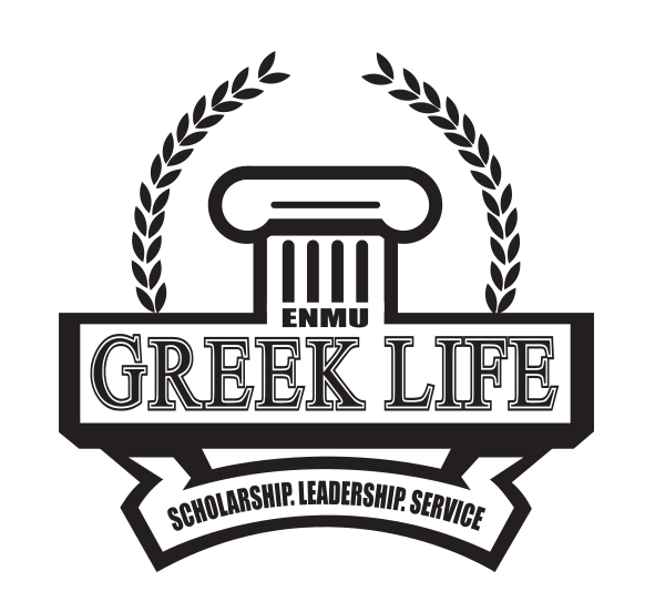 Greek Life logo, black and white variant, cell 113