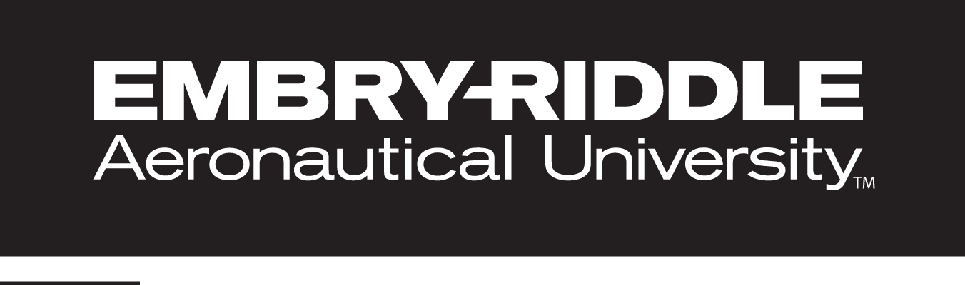 Embry-Riddle Aeronautical University wordmark, white on black variant, cell 5