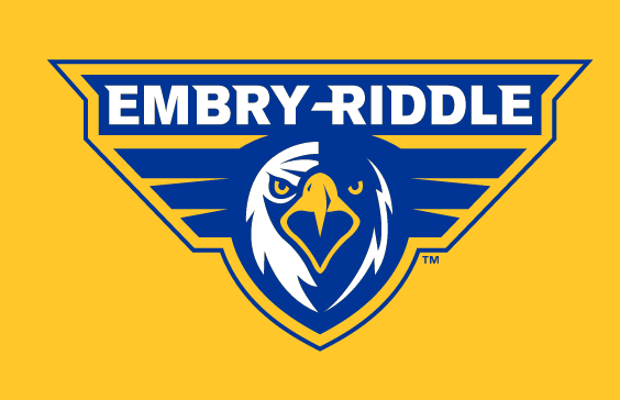 Embry-Riddle Aeronautical University - Prescott, primary logo, full color on gold variant, cell 15