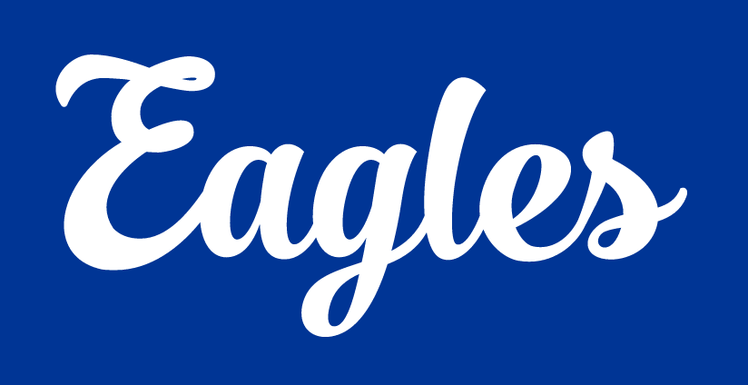 Eagles wordmark, white on blue variant, cell 31