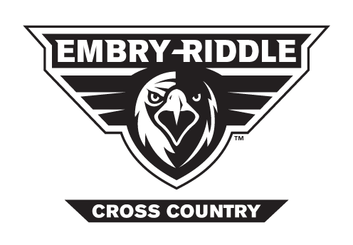 Embry-Riddle eagle head, black and white with 'CROSS COUNTRY' text variant, cell 43