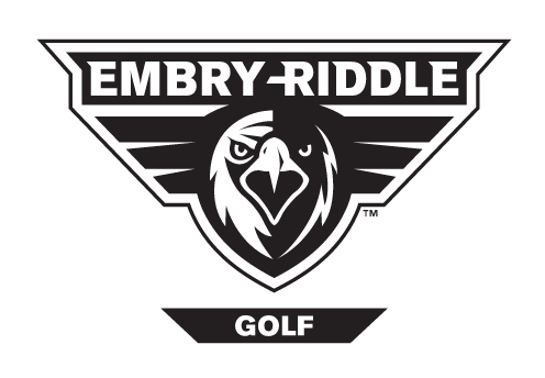 Embry-Riddle eagle head, black and white with 'GOLF' text variant, cell 47